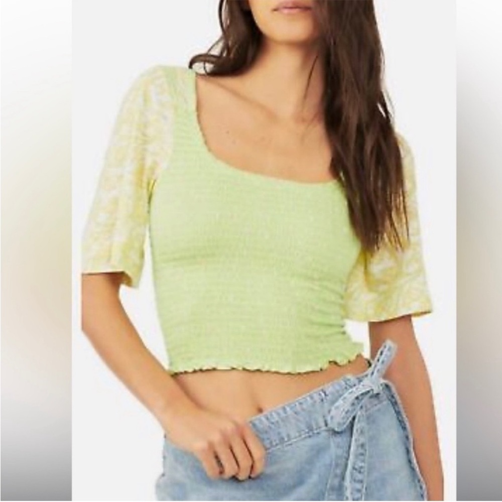 Free People Marigold top key lime combo